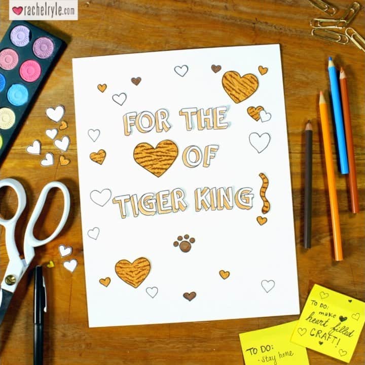 Rachel Ryleのインスタグラム：「Hey all you Cool Cats & Kittens! 💛🐯🤠 Since by now we’ve all seen Tiger King, and we all have to stay in, here’s a heart filled craft you can try making at home! ✂️❤️ For the love/hate of Joe Exotic, and mutual agreement that Carole is crazy kooky guilty, let’s “make” the most of this weekend indoors! Bust out some paper & scissors and make your own heart filled feline using this craft animation as a how-to! Or if you’re not feeling kitten crafty, you can simply share mine…especially if you think she did it. Cause she did. On that note, #stayhome and don’t end up another “Baskin Case” (...rest in pieces, Don). 💃🏻🔪🐯⚰️ PS can we talk more about Tiger King, please? What is going on with crazy people having big cats & wild animals!? My personal opinion is that they’re all crazy and should be shut down. Also…slimy suburbia elephant riding “Lord Bergamot Doc Brown” is creepy with women, and is clearly shady with animals. Not to mention his “modern day tarzan son”…slaying it on social by taking after his dad’s footsteps of using animals for status & attention. Ugh. Vomit. I really hope this documentary shuts down that entire world of entitled people thinking they have the right to gain off an animal’s life. I have so much more I could say about that crazy series, but I’ll refrain. Have a great day! I hope you enjoy my craft & don’t mind my Ryle rant! ;) #stopmotion #animation #art #drawing #cartoon #instavid #instavideo #PSA #help #buildawareness #awareness #quarantine #coronavirus #covid19 #stayhome #togetherathome #tigerking #netflix #tiger #heart #caturday #craft」