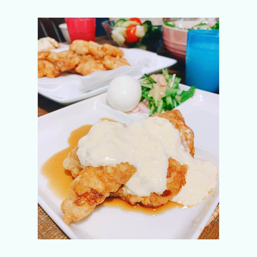 若林翔子のインスタグラム：「. . 晩ごはーーん！  #チキン南蛮　#手作り　#タルタル」
