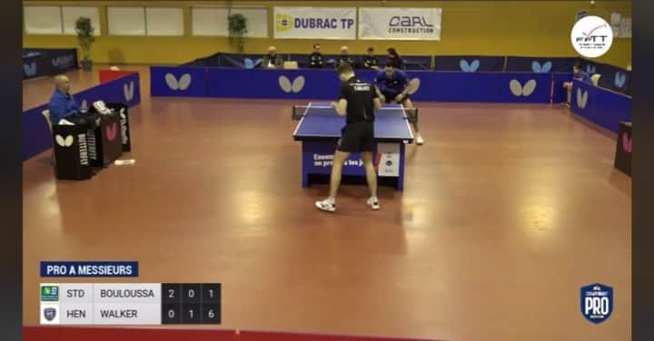 サム・ウォーカーのインスタグラム：「Throwing it back to my last competitive match in Pro A! I miss competing!! 🏓」