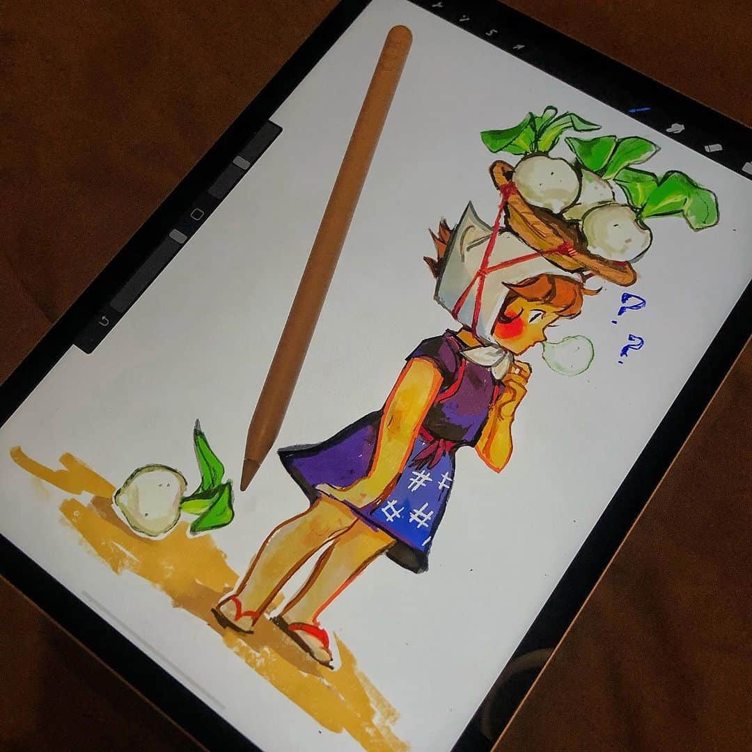 Laura Brouwersさんのインスタグラム写真 - (Laura BrouwersInstagram)「Have you sold your turnips yet? 🌱 better be ready for the sunday stalk market! #acnh  Taking the time to learn new skills, drawing on an ipad and drawing kids for future work.  #animalcrossing」4月5日 4時40分 - cyarine