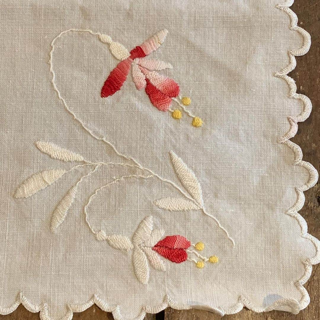 稚野鳥子さんのインスタグラム写真 - (稚野鳥子Instagram)「外出できない分、お家で手仕事などいかがでしょうか。こちらは既に出来上がっています。 hold #レッドワーク #刺繍 #手芸 #enbroidery #redwork #手作り#恵比寿アンティークショップ」4月5日 17時32分 - toricolore_shop