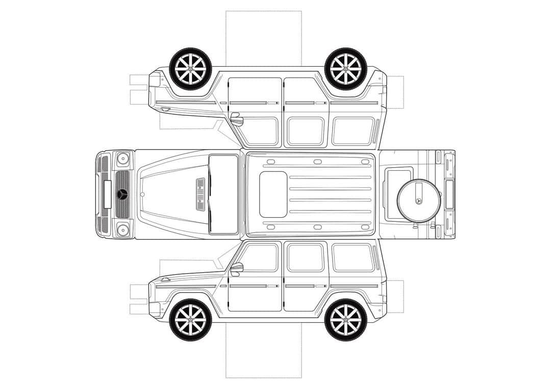 メルセデス・ベンツさんのインスタグラム写真 - (メルセデス・ベンツInstagram)「The best way against boredom at home – Our DIY Mercedes-Benz G-Class craft template! 👍 Create your own car simply with scissors, glue and paper. Design it as you like. Have fun together with your kids and send us your works of art using the hashtag #coloryourbenz Download your template here: 👉 mb4.me/KidsArtwork The best work will be collected in our Facebook album.」4月5日 16時00分 - mercedesbenz
