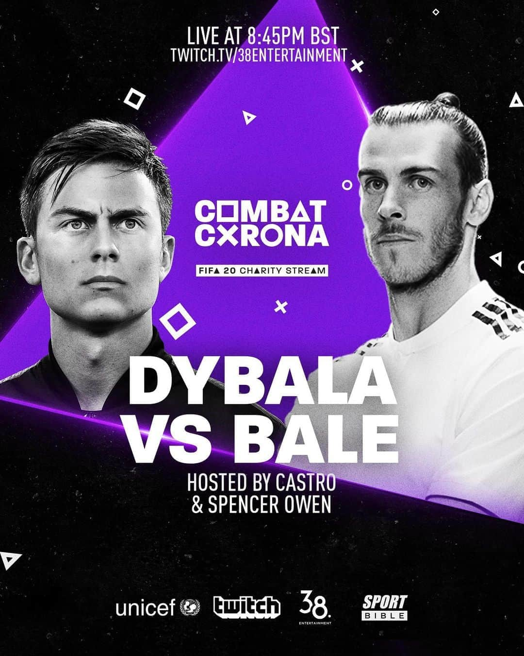 ガレス・ベイルさんのインスタグラム写真 - (ガレス・ベイルInstagram)「‪Come and watch me on the @CombatCorona stream where i’ll be playing FIFA 20 against @paulodybala raising money for @UNICEF.‬ ‪ 📺: https://twitch.tv/38entertainment‬ ‪ 📣 Hosted by @castro1021 & @spenfc #CombatCorona 💜‬」4月6日 4時11分 - garethbale11