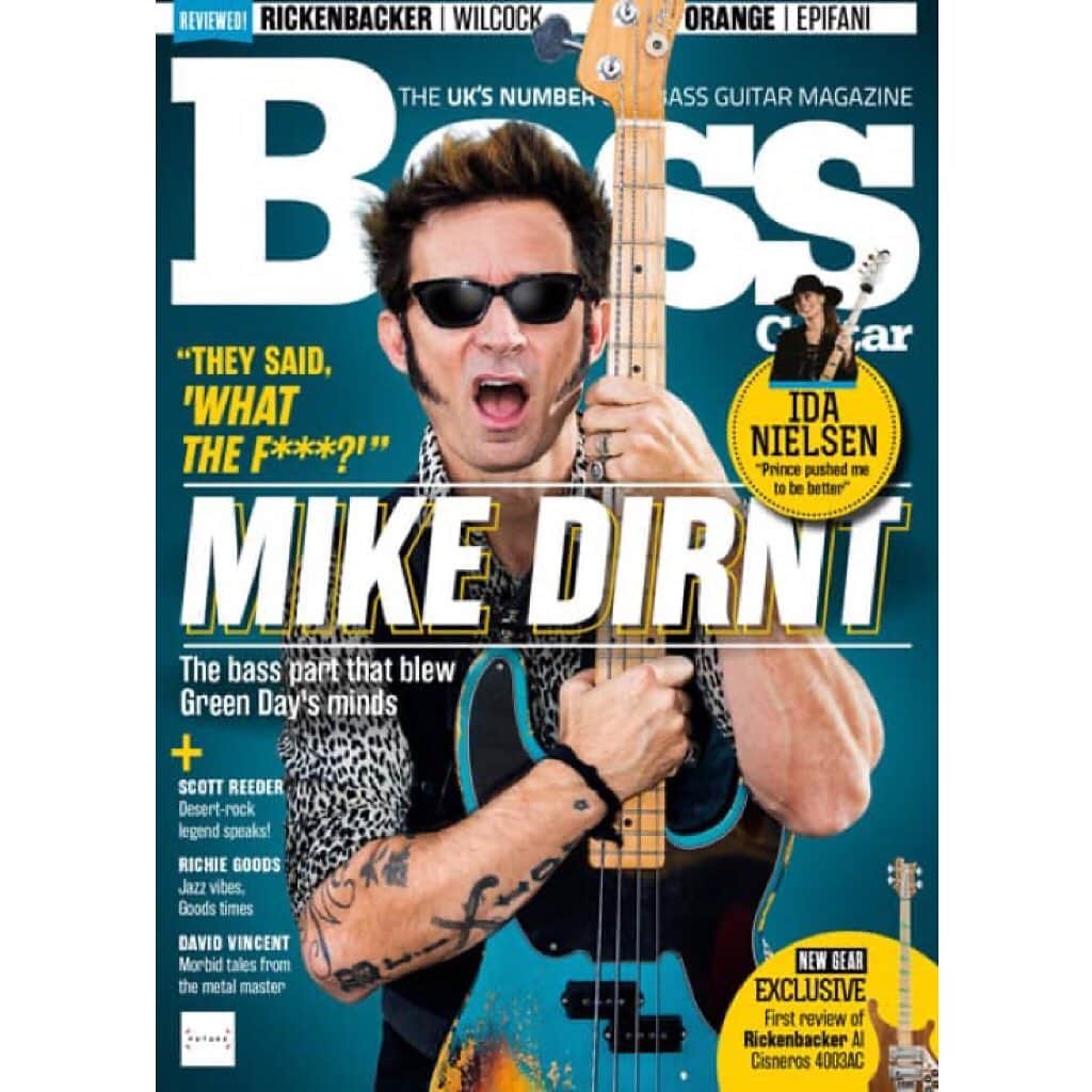 Green Dayのインスタグラム：「@MikeDirnt making the cover of Bass Guitar Mag look prettyyyy good 👌」