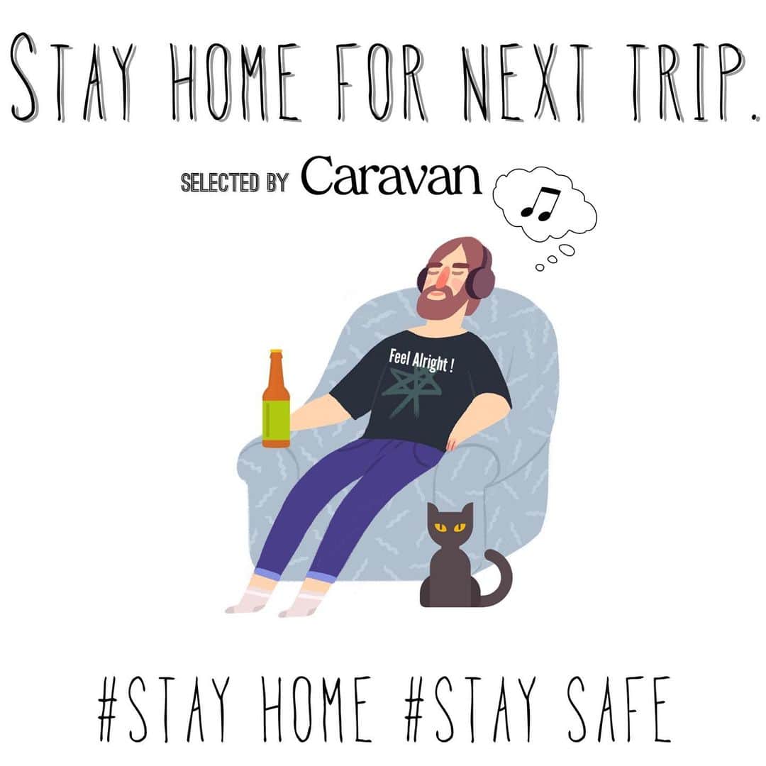 Caravanのインスタグラム：「2020.04.06.  ずっと非常事態みたいな人生だから  大体の事は乗り越えてみせるよ。  自粛だって当たり前。安全第一。  ただ民衆に自粛を要請するなら  各家庭にマスク二枚とかじゃなくて、  国民それぞれの暮らしを もっとイマジンしてほしい。  その上で助けになるアイデアを  こちらから要請したい。  それはさて置き、  自分に出来る事をやりたいと思います。  みんな大変な時だから  こんな時こそ 家でゆっくり音楽聴こうよ。  apple musicにプレイリスト作ってみました。  良かったら聞いて下さい。  みんな安全に、心と身体を大切に。  STAY HOME FOR NEXT TRIP selected by Caravan  https://music.apple.com/jp/playlist/pl.u-KVXBkl3TLeZ4XJD  HARVESTのFacebookからもリンクで飛べます。  #caravan_harvest #slowflowmusic #株式会社ハーベスト #stayhomefornexttrip #stayhome #staysafe #applemusicjapan #dearpresident #緊急事態宣言」