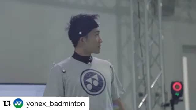 桃田賢斗のインスタグラム：「#Repost @yonex_badminton with @get_repost ・・・ Kento gave us some clues on how to make a better racquet for his play style. #MotionCapture #FarBeyondOrdinary #MadeByYonex」