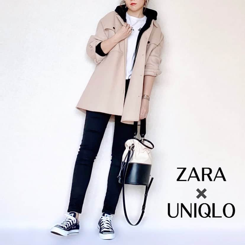 miyumo_21のインスタグラム：「. . . ZARA×UNIQLO♡  IG未掲載コーデ . . ブログ更新してます◡̈⃝⑅ . . JK#zara @zara denim #uniqlo @uniqlo_ginza →#ウルトラストレッチジーンズ t-shirts @agnesb_officiel parka#ユニクロ sneaker...adidas sneaker...converse bag @rakuten_official bag @zakkabox_ . . #ママコーデ #ママファッション #シンプルコーデ #着回しコーデ #今日の服 #今日のコーデ #プチプラコーデ #コーデ  #Locari #ユニクロきれいめ部 #ユニクロコーデ #uniqloginza2020ss #ユニジョ #上下ユニクロ部 #ユニクロデニム族 #ユニデニ #ザラ #ザラジョ . .」