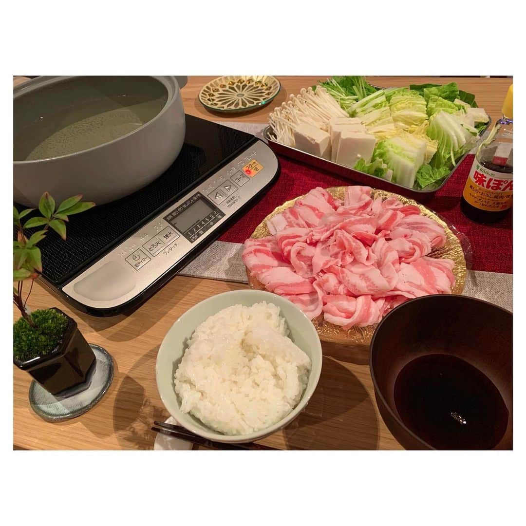 岡部麟さんのインスタグラム写真 - (岡部麟Instagram)「しゃぶしゃぶ〜 #おうちごはん #夜ご飯 #dinner これを平らげてしまう自分が恐ろしい #しゃぶしゃぶ」4月6日 22時54分 - beristagram_1107