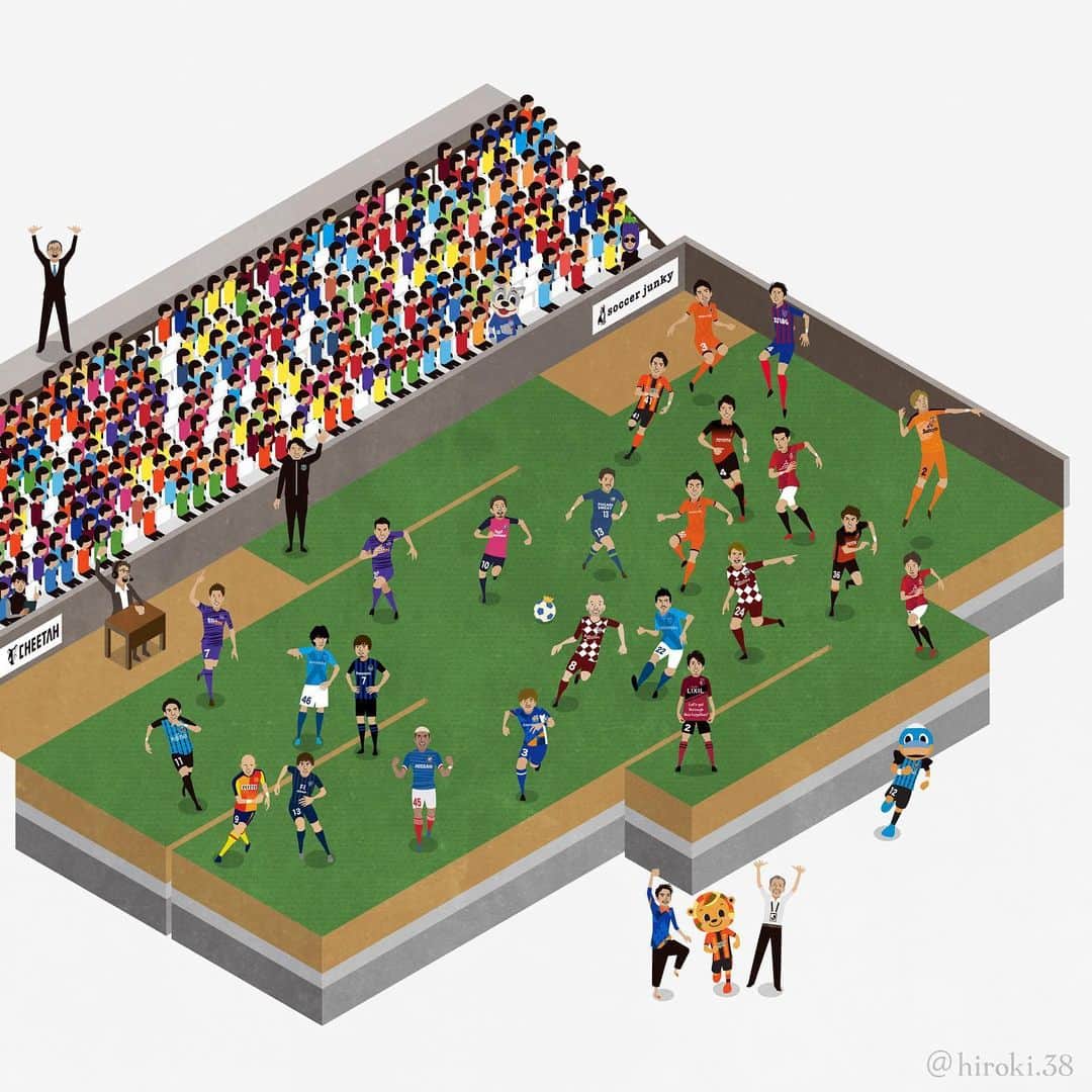 hiroki.38さんのインスタグラム写真 - (hiroki.38Instagram)「. コウモトヒロト ／ Let's get together. . . #河本裕之 #畑尾大翔 #大宮アルディージャ #j1 #j2 #j3 #jリーグ #日本代表 #イラスト #サッカー #サッカーイラスト #甲本ヒロト #footballplayer #soccerplayer #sketch #vectorart #illustrator #illustrations #soccerillustration #samuraiblue #hiroyukikoumoto #hirotohatao#omiyaardija #ardija #jleague #samurais #サッカー好き #イラストレーターに今できること #prayforfootball」4月7日 0時30分 - hiroki.38