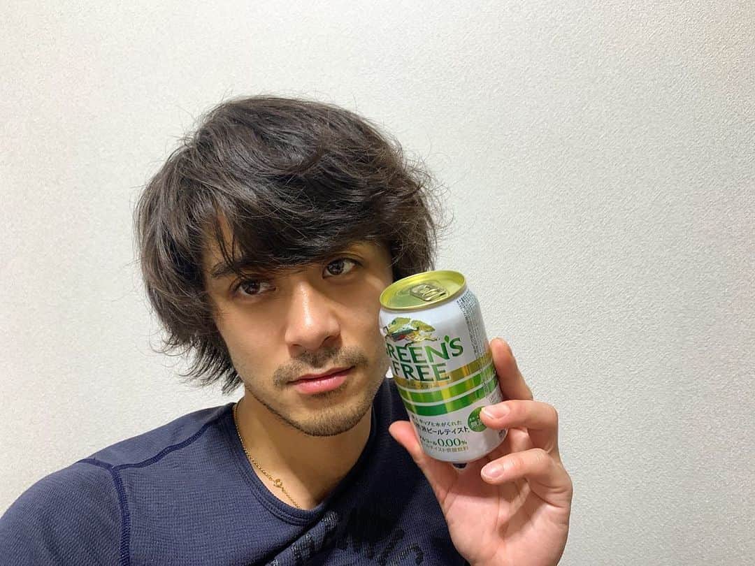 斉藤祥太のインスタグラム：「思うようにいかない日々が続きそうですが、明日からも皆々様の健康と幸せを願ってます！！ おやzz #kirin#greensfree  #stayhome  #shotasaito」