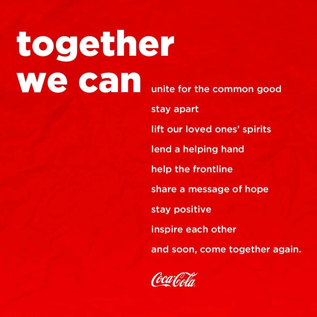 Coca-Colaのインスタグラム：「Together we can do more than any one of us alone. ❤️」