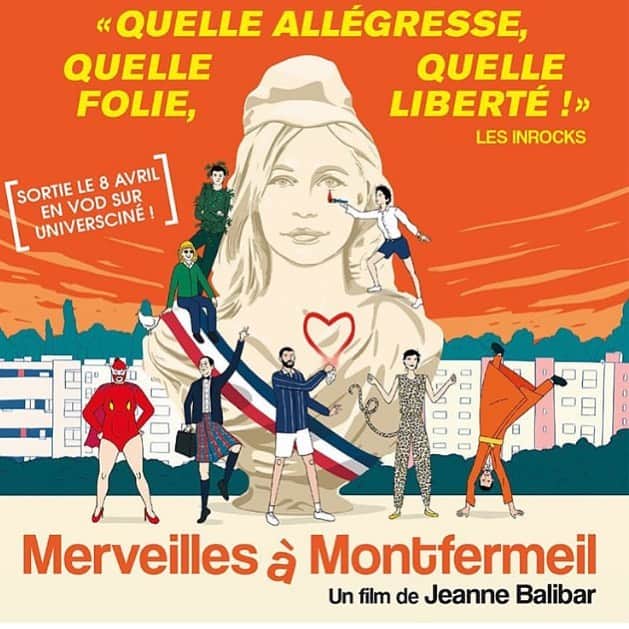 エマニュエル・ベアールのインスタグラム：「Yessssss! Enfin Merveilles à Montfermeil every where anytime!!! À partir du 8 avril en VOD sur @universcine , si ça vous dit #merveillesàmontfermeil  @jeannebalibar」
