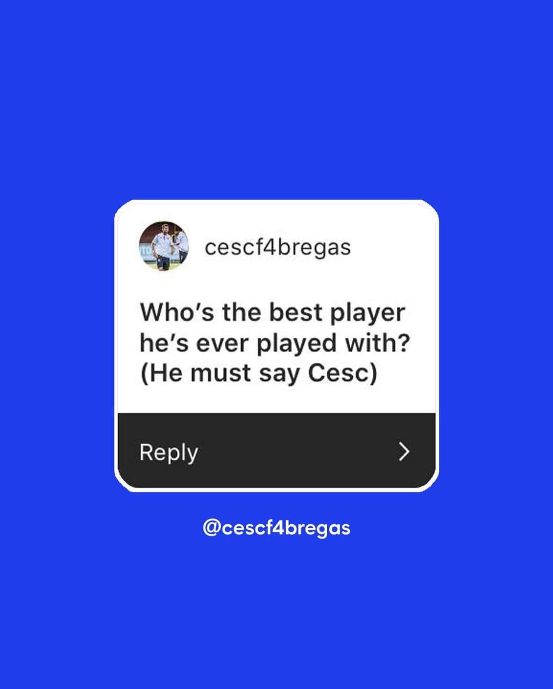 チェルシーFCさんのインスタグラム写真 - (チェルシーFCInstagram)「Who’s the best player you’ve played with, @MarcosAlonso28? (👉 𝘯𝘰 𝘱𝘳𝘦𝘴𝘴𝘶𝘳𝘦 👉) @cescf4bregas 😂💙 #CFC #Chelsea」4月7日 19時36分 - chelseafc