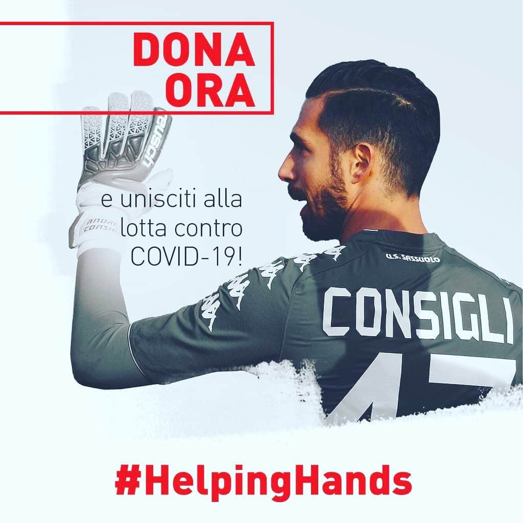 のインスタグラム：「#HelpingHands Tutti insieme! Dona ora per sostenere l’ospedale Sacco nella lotta contro il coronavirus. Cliccate sul link nella mia BIO e fate la vostra donazione. Grazie mille a tutti quelli che ogni giorno danno il loro massimo per combattere il virus e thx @reuschgoalkeeping per aver lanciato questa campagna!」