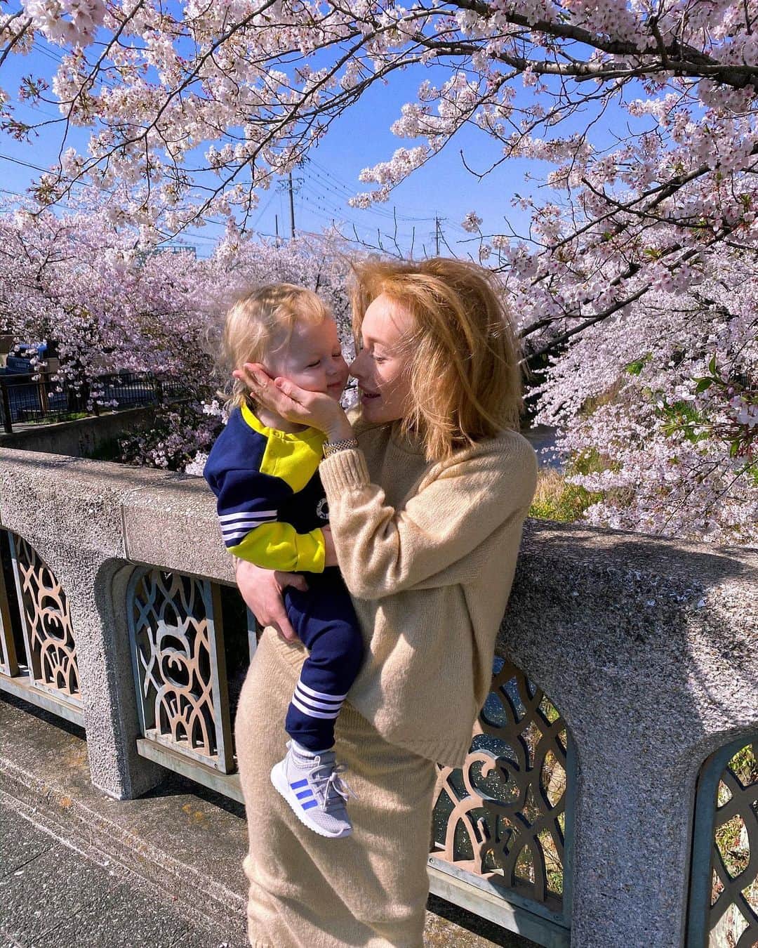 リアノン・ランゲラック（ミッチェル・ランゲラックの妻）さんのインスタグラム写真 - (リアノン・ランゲラック（ミッチェル・ランゲラックの妻）Instagram)「We are so lucky to have these beautiful cherry blossoms right in front of our house 🌸 #sakura #cherryblossom #spring #japan」4月7日 20時42分 - riri_langerak