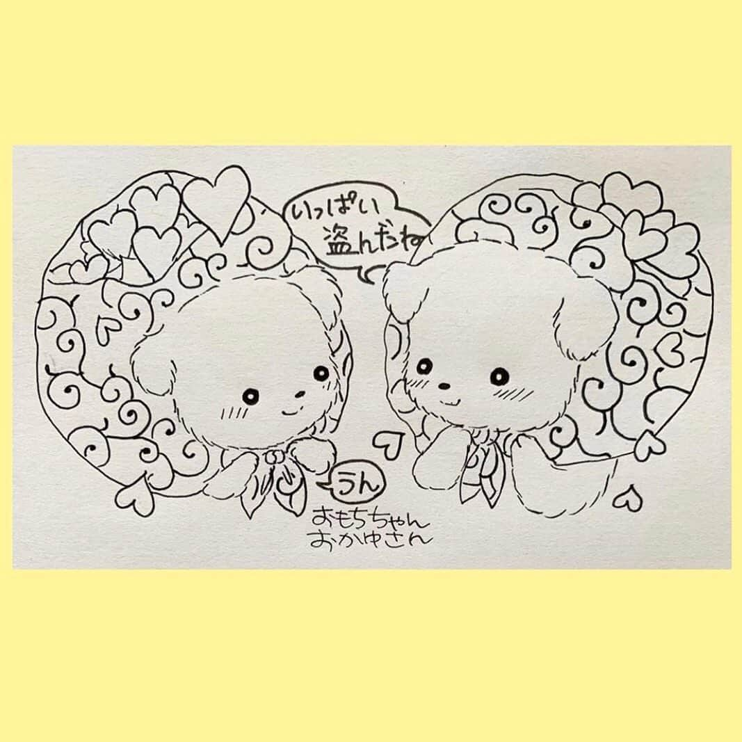 おかゆ & おもちさんのインスタグラム写真 - (おかゆ & おもちInstagram)「...🐶♥️🐶♥️..・.🙏✨ . . ヤッタ〜〜🙌嬉しい🥰 . . ねねつんママさん @nenetun.0824 が、おかゆともっちのイラストを描いてくださいました💕🎵 . なんて可愛いんでしょう😍🤤 実物より、う〜〜んと可愛く描いてくださってありがとうございます🙏✨ . . 我が家のぬすっこふたり、皆さんのハート♥️をいっぱい盗んだようですね〜😆👍 . . このママさんのイラストや漫画は、ホントに可愛くって、心があったかくなって...🥰私、もう虜になってます💓 . ウチのパパは、早速これを会社のパソコン💻の壁紙にしたみたい👍 . . . ❤︎ .  #maltese #malteseofinstagram #malteselovers #happydog #dogsmile #doglove #doglover #doglife #dogsofinstagram #dogstagram #instadog #lovedogs #ilovemydog #cutedog #dogoftheday #멍스타그램 . #okayusan #マルチーズ #犬バカ部 #癒しわんこ #わんこ #愛犬 #大好き #いぬすた #わんこは家族 #ぬすっこ #ぬすっこクラブ #ハート泥棒 #イラスト #描いてくれてありがとう」4月7日 22時37分 - okayuchan0421