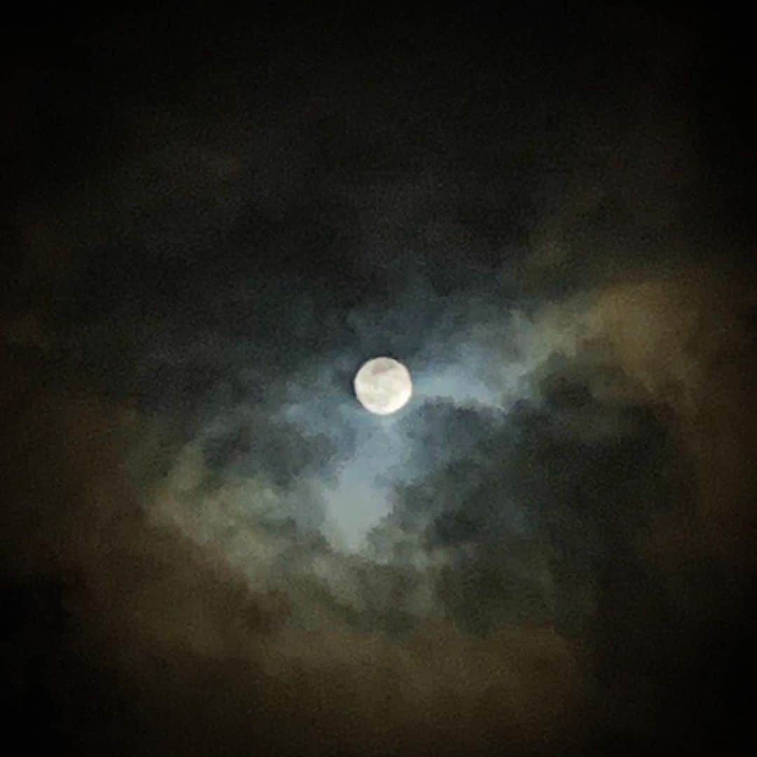 福田朋夏さんのインスタグラム写真 - (福田朋夏Instagram)「今日は月が地球に接近してる時。満月だと、ざわざわしたりするけど、今日は特に皆何かを感じた日だと思う。沖縄から見た月は雲がかかって幻想的でした🌕✨ 月のパワーは本当にすごい。 #fullmoon」4月7日 22時49分 - tomoka_fukuda