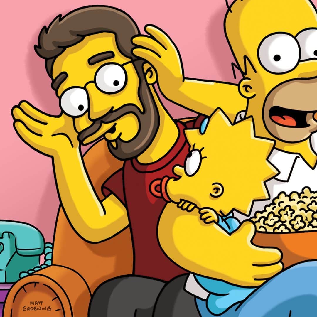 Cyprienのインスタグラム：「#sponsorisé C’est fou ! @DisneyPlusFR est enfin disponible en France alors pour l’occasion les artistes officiels des Simpson m’ont dessiné ! C’est un grand honneur, merci Disney ! #DisneyPlus #LesSimpson @DisneyPlus」