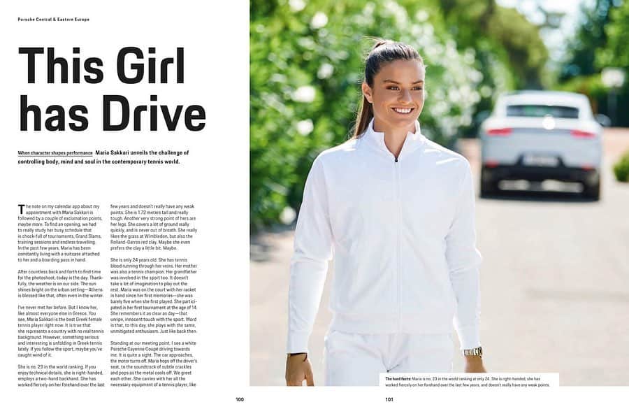 マリア・サッカリさんのインスタグラム写真 - (マリア・サッカリInstagram)「Incredibly grateful to be included in the latest issue of Porsche’s Christophorus Magazine! @porsche @porschehellas @porschetennis」4月8日 0時02分 - mariasakkari