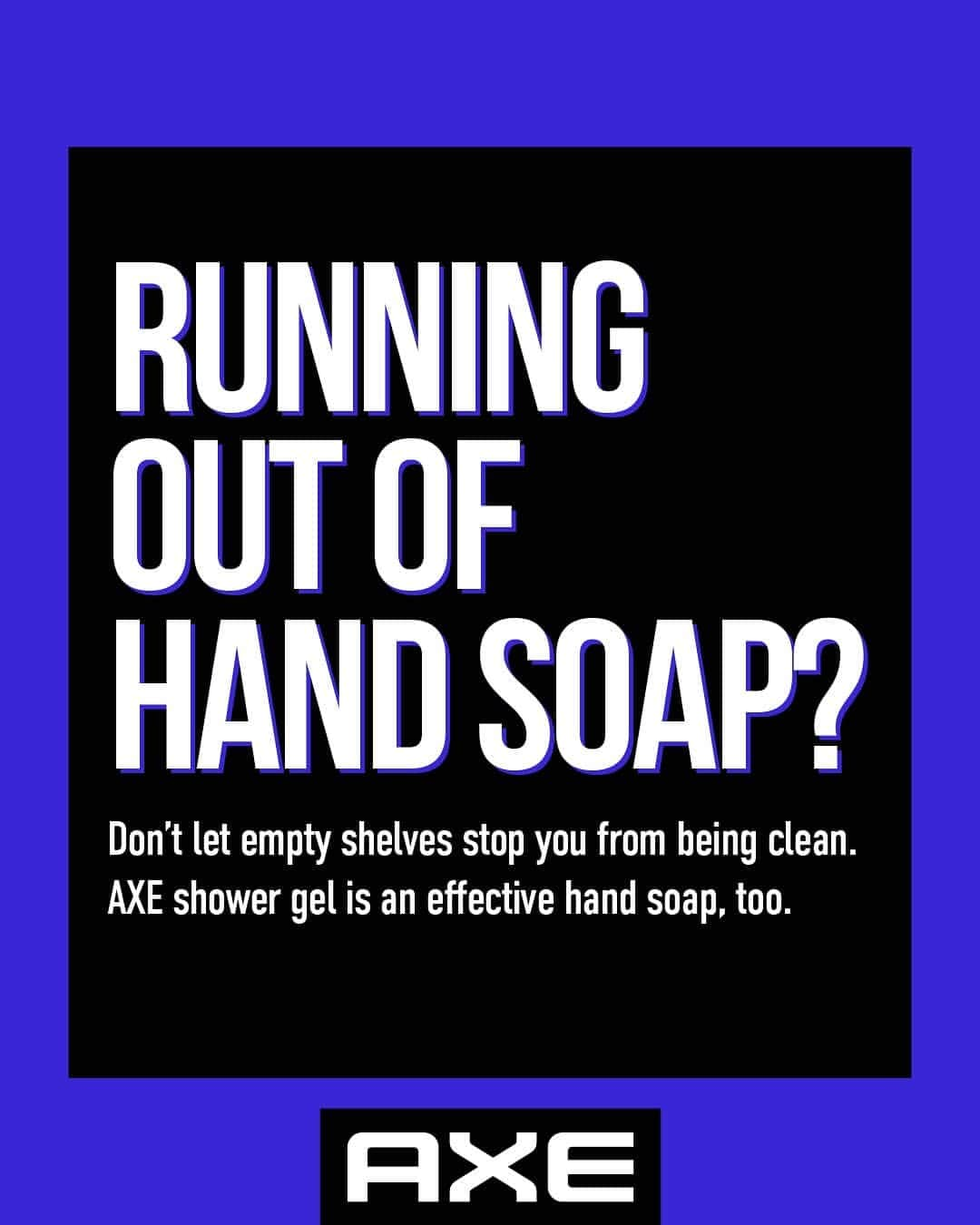 AXEさんのインスタグラム写真 - (AXEInstagram)「Having a hard time finding hand soap right now? Don't worry. The body wash sitting in your shower can also get your hands clean. Suds up and stay safe 🖤 . . . #SafeHands #HandWashing #WashYourHands #LifeHacks #Axe」4月8日 0時21分 - axe