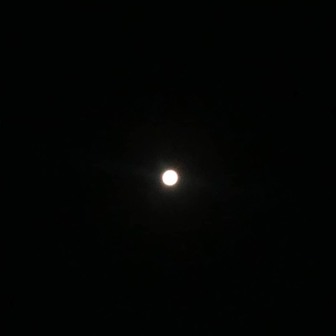 佐竹明咲美さんのインスタグラム写真 - (佐竹明咲美Instagram)「今夜は月が綺麗だと知って 慌ててベランダへ出ましたが🌝💕 月は肉眼が1番ですね😂 インスタ映えしない写真が撮れました😚笑笑」4月8日 2時38分 - asami_satake