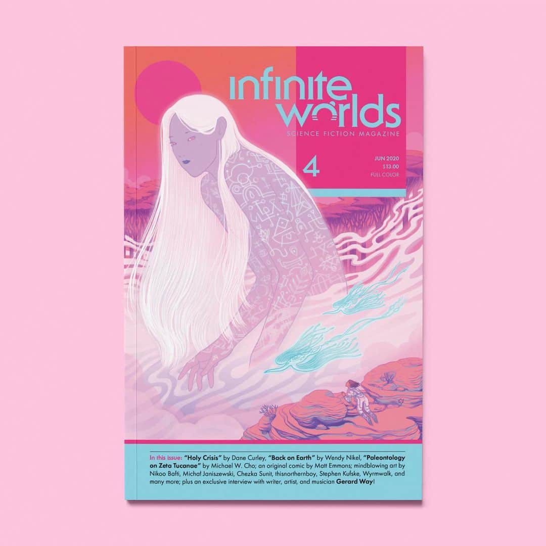 ジェラルド・ウェイのインスタグラム：「Hey all,  I’m giving an interview to this cool little sci-fi magazine called Infinite Worlds @infiniteworldsmagazine. It’s a magazine I like and he’s donating some of the pre-orders to charity. No stress, no pressure. A lot of people in the press just want to talk about my chem and why we got back together and all that, and we aren’t doing any interviews for that. And we don’t really talk about my chem in this interview unless it came up (it’s an active interview so it may come up in relation to art, but nothing about the reunion). It’s a written interview, which I like, and I have been completing little bits here and there. I started the interview right when the pandemic really became a world issue, before they were calling it a pandemic, and things changed pretty rapidly, so I don’t know what the next set of answers will be like but we do talk about it, and other things like sci-fi. Here is a breakdown from Winston on how the charity donations break down: “Infinite Worlds wants to do our part to fight the coronavirus pandemic, so we're donating $1 for every Issue 4 pre-ordered before June 1st, 2020! We hope to sell 1000 pre-orders and raise $1000 for Direct Relief! Donations will be made on a weekly basis and can be tracked on our website or on our Instagram page!” And here is a little more from Winston about the magazine: "Infinite Worlds is an entirely independent, inclusive, ad-free, limited-edition, print science fiction magazine featuring art, comics, and short stories from creative minds the world over. Our goal is to foster the incredible power of the imagination and unlock a better future for humankind." I like cool people making cool stuff, so I’m doing the interview. You can check it out when it goes to print. -G  #scifi」