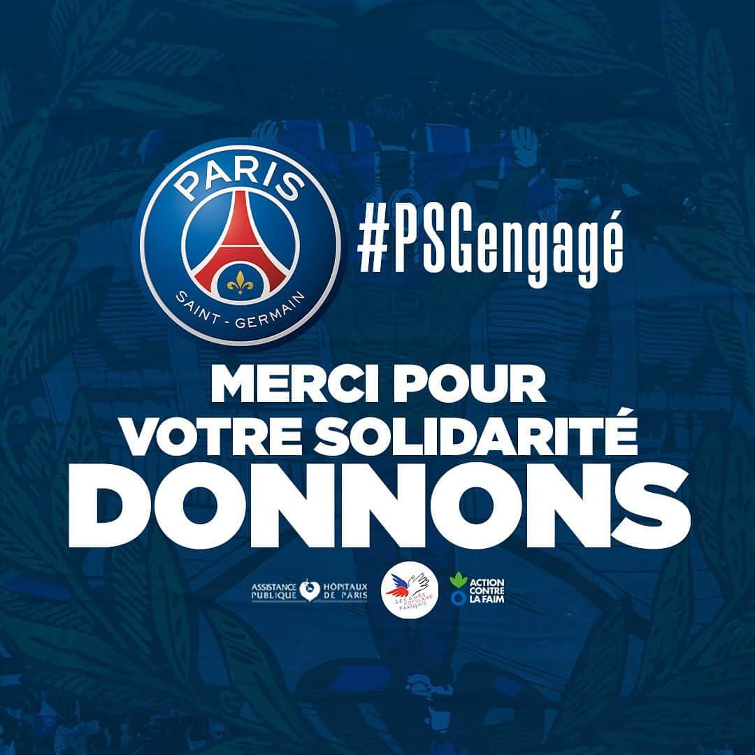 パリ・サンジェルマンFCさんのインスタグラム写真 - (パリ・サンジェルマンFCInstagram)「✊❤️💙 . @psg and its Foundation continue their mobilization and launch a fundraising for donations #PSGengagé Club brings together its community to help caregivers and the most vulnerable people .  Le @psg et la Fondation @psgchildrenfirst poursuivent leur mobilisation et lancent une plateforme d’appel aux dons #PSGengagé Le Club rassemble sa communauté pour aider les soignants et les populations les plus vulnérables . Link in bio ⬆️ . #ICICESTPARIS #AllezParis #StayAtHome #ParisSaintGermain #PSG」4月8日 18時31分 - psg