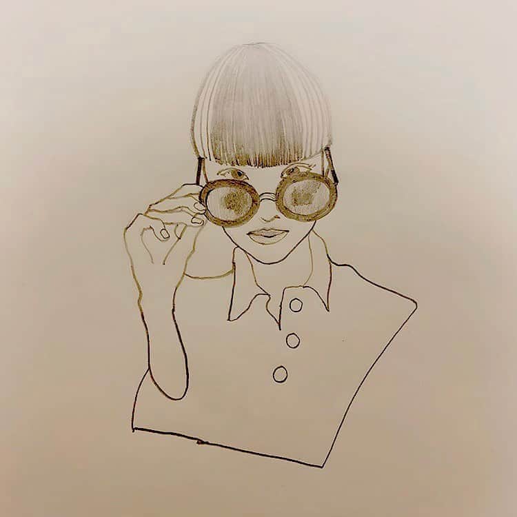 岡本愛梨のインスタグラム：「@eda13a が描いてくれました✏️ ものすんごく嬉しい！！ なっちゃんありがとう  #好きなモデルを勝手に描く シリーズ #絵上手すぎ #元気もらいました #art」