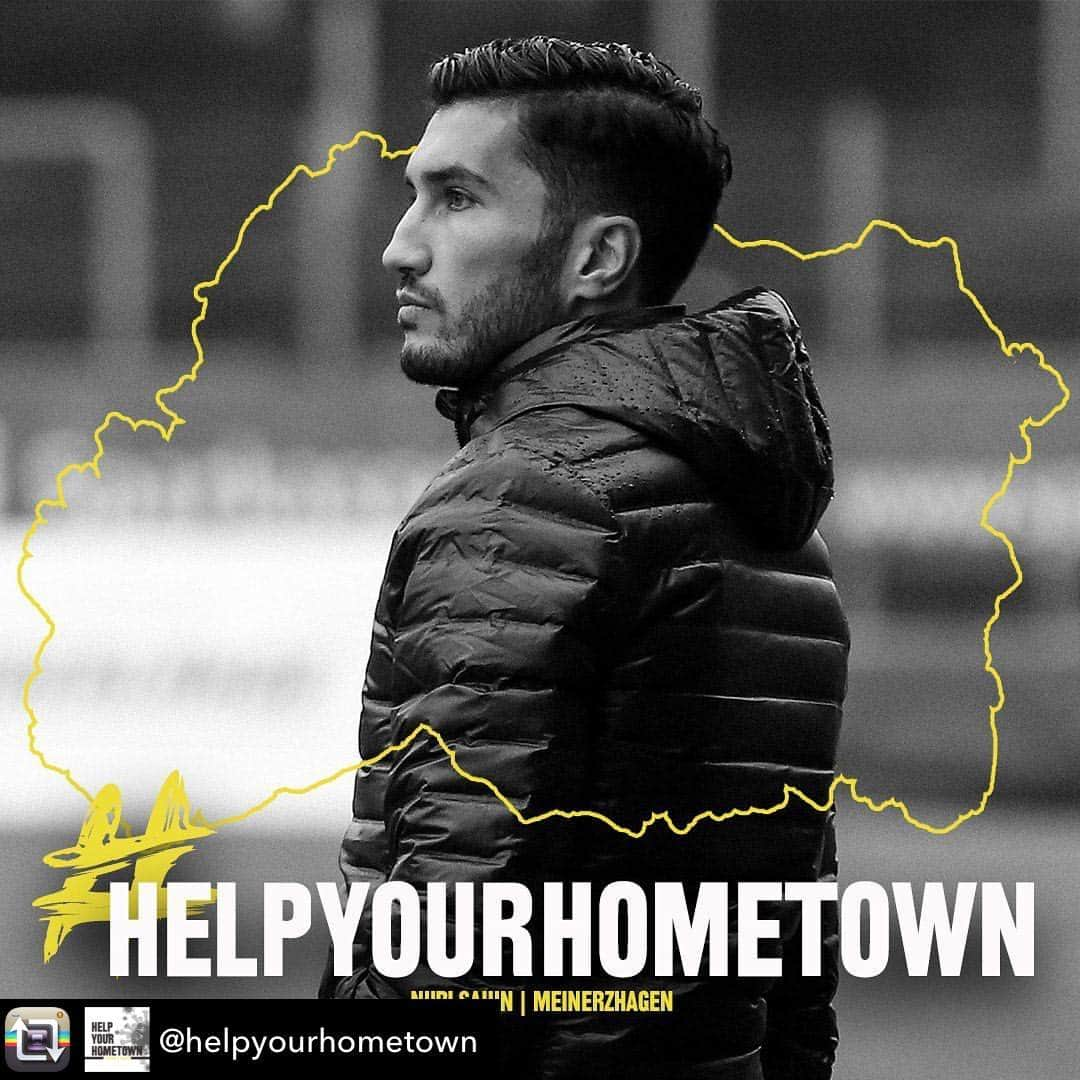 ヌリ・シャヒンのインスタグラム：「Repost from @helpyourhometown using @RepostRegramApp - Wir freuen uns sehr mit @nurisahin einen Paten der Stadt Meinerzhagen  und gleichzeitig einen Unterstützer der @stadt_dortmund zu haben. ⠀  Nuri war es extrem wichtig in seiner Heimatstadt und auch in Dortmund zu helfen.  Diesem Wunsch kommen wir natürlich sehr gerne nach und auch die Menschen in Meinerzhagen als auch in Dortmund wird das sehr freuen. 😊 ⠀  Willkommen an Board und vielen Dank für Deine Unterstützung, Nuri! 🙏 #HelpYourHometown」