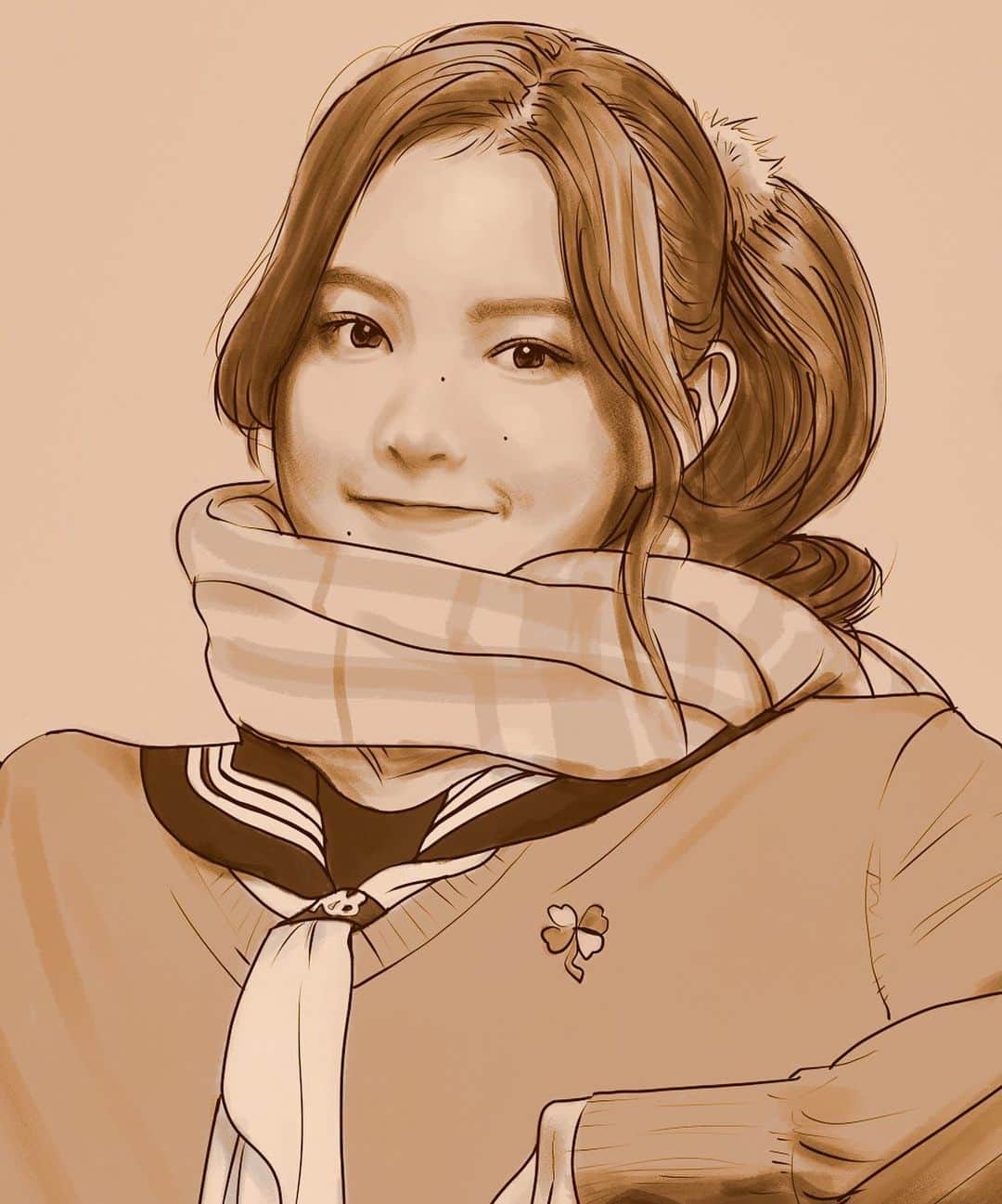 のインスタグラム：「‪『箭内夢菜さん(@yumenayanai_official )』‬ ‪#似顔絵 #イラスト #イラストレーション #モデル #女優 #箭内夢菜 #ドラマ #ゆるキャン #犬山あおい #caricature #illustration #portrait #artwork #drawing #model ‬」