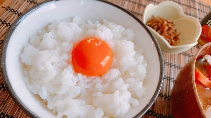 金子貴俊のインスタグラム：「今日の朝食はたまごかけご飯！ ウニ醤油とちりめん山椒でいただくのが絶品！！ 白身を先にご飯と混ぜて、黄身はあとのせ！  #たまごかけごはん #ウニ醤油 #たまごかけご飯 #朝食」