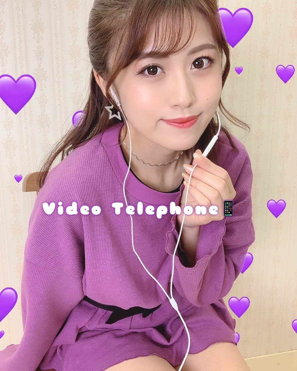 長澤佑香さんのインスタグラム写真 - (長澤佑香Instagram)「﻿ Talk Portでテレビ電話📱💞📱﻿ また電話しよーね🤙🏻﻿ ﻿ #talkport #videotelephone #followme﻿ #idolgroup #girlsgroup #minisukapolice﻿ #murua #zara #purple #selfie﻿ #アイチャレ #アイドル #ミニスカポリス﻿ #フォロワー募集 #ハーフアップ #私服」4月9日 12時55分 - ykngsw