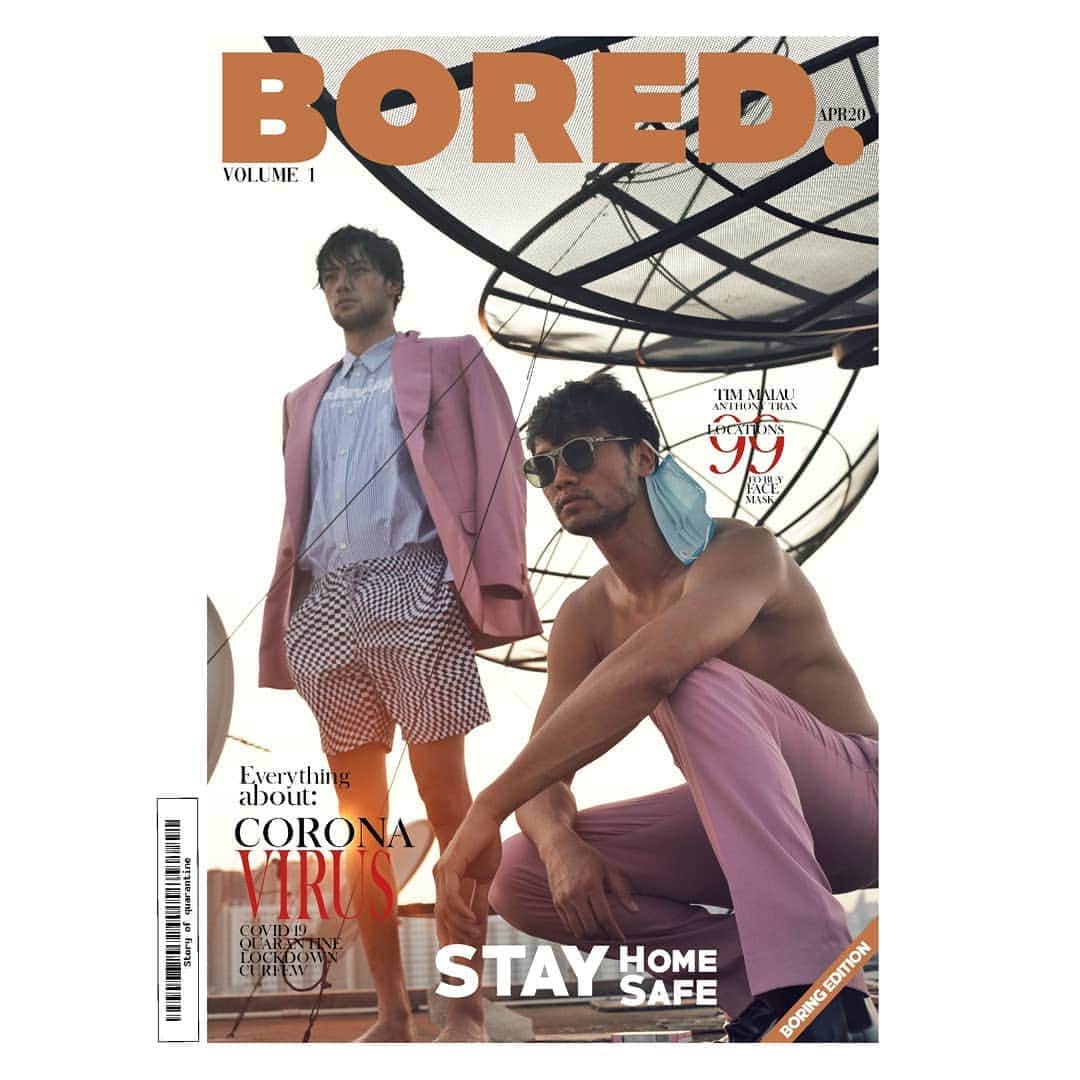 ティムさんのインスタグラム写真 - (ティムInstagram)「Born out of COVID-19 🦠, I present to you the first cover issue of @boredmagazineofficial featuring @tranthoony @timmaiau  #quarantine #cover #editorial #boredmagazine #fashion #model #staybusy #homephotoshootchallenge」4月9日 19時38分 - timmaiau