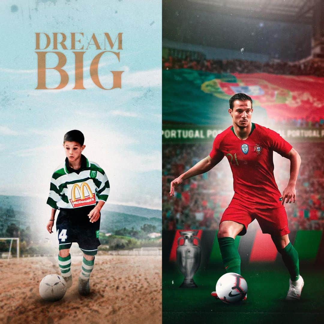 セドリック・ソアレスのインスタグラム：「DREAM BIG! Quando era criança, sonhava ser futebolista profissional, jogar com os melhores e representar o meu país. Hoje recordo dois momentos marcantes da minha vida, o início desta aventura e a minha maior conquista, aquela que fez vibrar uma nação inteira. Trabalhem muito e nunca desistam. 🔙👦🏻⚽🏆 When I was a kid, I dreamed of being a footballer and playing for my country. The journey was long, but so worth it. From humble beginnings, we became kings of Europe. Work hard and never give up. 💪🌟 #ThrowbackThursday #TBT #DreamBig #dreams #soccer #euro2016 #moments #memories」