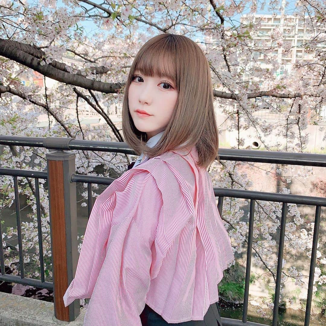 水野愛理さんのインスタグラム写真 - (水野愛理Instagram)「より  #桜  #さくら  #おはなみ  #お花見デート  #お花見コーデ  #高校生  #JK」4月9日 22時44分 - mizunoairi_ske48