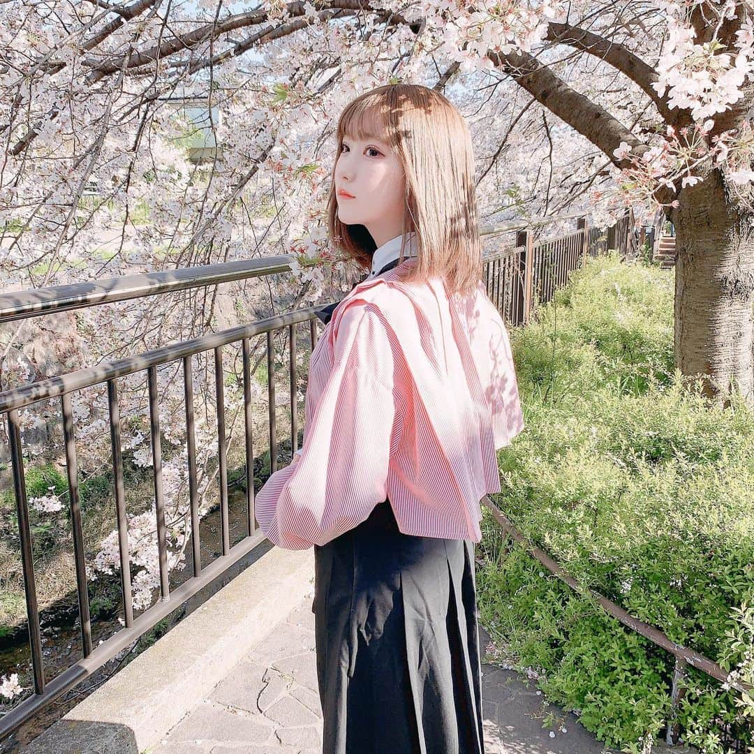 水野愛理さんのインスタグラム写真 - (水野愛理Instagram)「より  #桜  #さくら  #おはなみ  #お花見デート  #お花見コーデ  #高校生  #JK」4月9日 22時44分 - mizunoairi_ske48