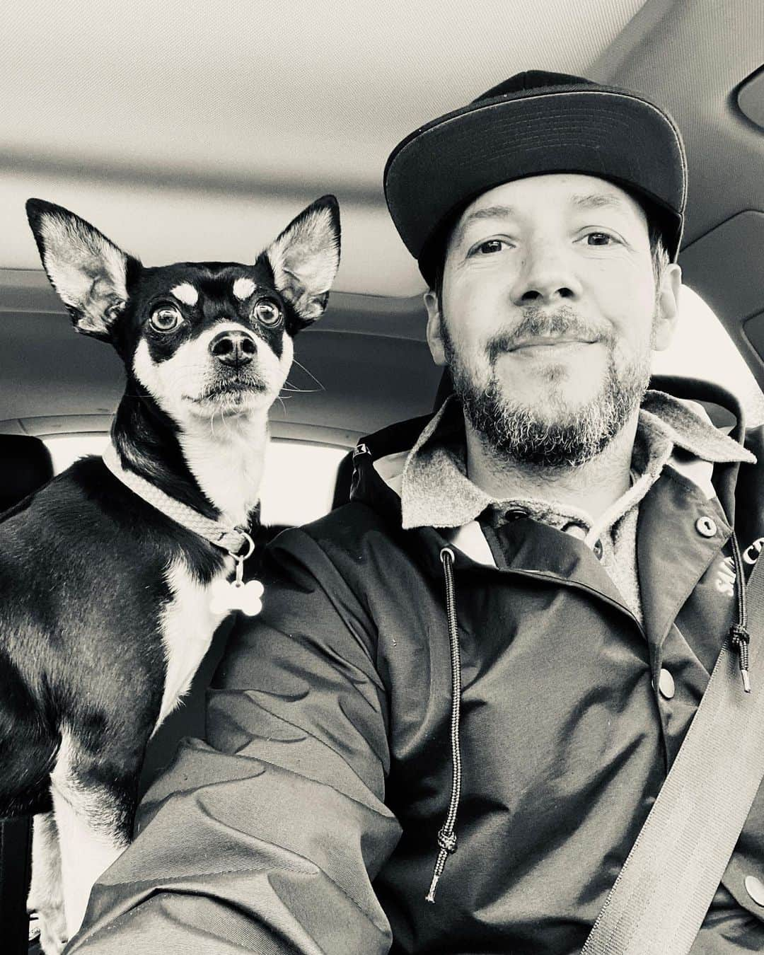 ピエール・ブーヴィエさんのインスタグラム写真 - (ピエール・ブーヴィエInstagram)「Rainy car rides with Neff.  I usually take him with me most places I go... ut lately I haven’t been going anywhere.  So he’s chomping at the bit for any little adventure. #goingtothevet #mansbestfriend #dogsofinstagram」4月10日 7時23分 - pierrebouvier