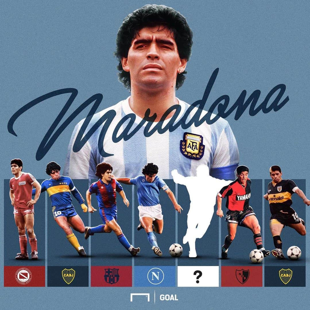 のインスタグラム：「. 🔮 サッカー レジェンド クイズ 🎩 #マラドーナ が5つ目に所属したクラブは？ . 🇦🇷 アルヘンティノス・ジュニアーズ 🇦🇷 ボカ・ジュニアーズ 🇪🇸 バルセロナ 🇮🇹 ナポリ 🇪🇸 ？？？ 🇦🇷 ニューウェルズ・オールドボーイズ 🇦🇷 ボカ・ジュニアーズ . #soccer #football #diegomaradona #maradona #argentinosjuniors #bocajuniors #barcelona #napoli #newellsoldboys #サッカー #フットボール #⚽」
