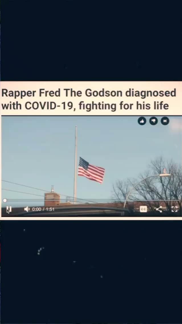 ファボラスのインスタグラム：「Everybody send prayers up for @fredthegodsonmusic. Currently in the hospital being treated for the COVID-19 & fighting to survive!! 🙏🏾🖤」