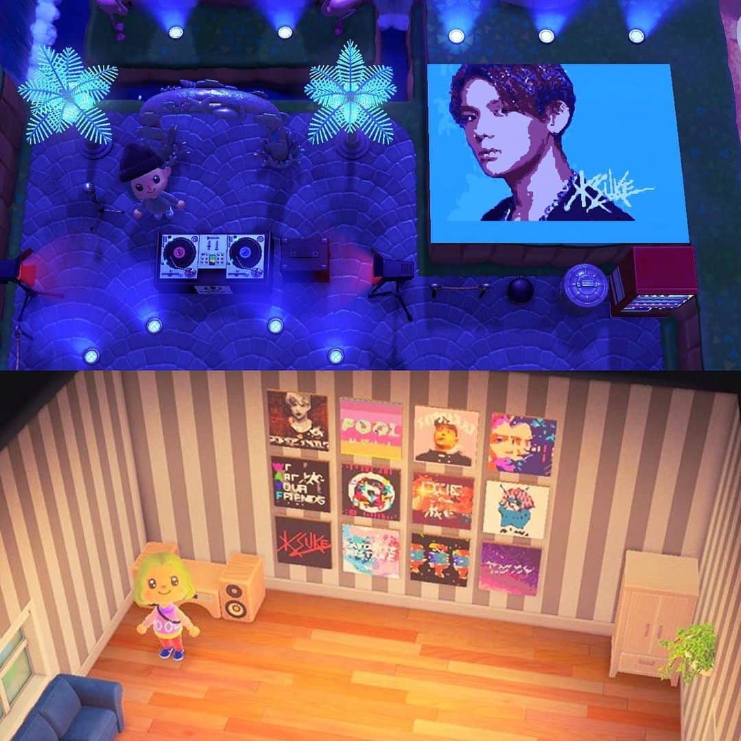 KSUKEのインスタグラム：「Such a nice creation by my fans!!🥺✨﻿ ﻿ Thanks so much @haruharu0119y & @edm_jpn !!🙏✨﻿ ﻿ The 2nd pic is me in quarantine...😏💭﻿ ﻿  #どうぶつの森 #animalcrossing」