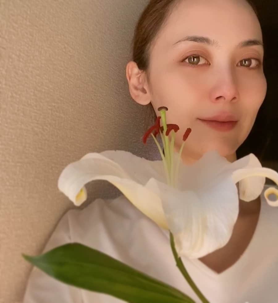 のインスタグラム：「ユリは本当に魅惑の花です✨ Lilies are enchanting flowers. ・ #lilies  #whitelily  #ユリ  #百合  #flowerartist  #actress  #enchanting  #enchantingflowers  #お花  #おうち時間  #staysafe  #最近お花に魅了されています」
