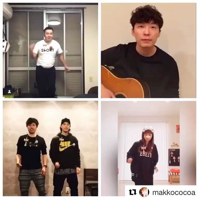 のインスタグラム：「最高の連鎖。 最高！！ #zoomadanke #kendama #Kodaman  #Repost @makkococoa with @get_repost ・・・ #うちで踊ろう  #うちで踊ろうを踊ろう  最高すぎるitoさん @itoyade の振り付け＆ダンスと、めちゃくちゃ楽しそうに踊るコダマンさん @zoomadanke と石丸さん @marumaruishimaru を見て、私も踊りたくなって…。 田舎の主婦が有名人の中にあつかましくも入り込むという自己満動画を作ってしまいました:( ˙꒳​˙ ): (もちろん許可いただいてます)  動画コラボを快く承諾して下さったitoさん、コダマンさん(石丸さんはまだお返事いただけてませんが、もしNGならすぐ消します🙇‍♀️)、ありがとうございます‼️✨✨✨ 昨日隣の町でコロナ感染者が出て、この田舎にも少しずつ脅威が近づいてきていますが、みんなで家で楽しく過ごして、終息したら生きてまた遊びましょう‼️ あー踊るの楽しい‼️ 星野源さん @iamgenhoshino 素敵な企画をありがとうございます✨✨✨✨ #けん玉 #けん玉主婦 #けん玉7ヶ月  #nanaけん玉部」