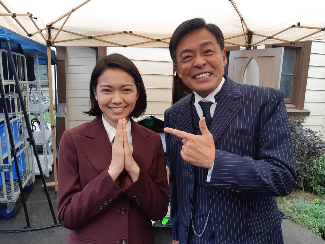 光石研のインスタグラム：「#朝ドラエール ご覧頂き有り難うございました🎶🐴🍡 また会える日が来ることを願って…。 感想是非お聞かせ下さい！  思い出の写真達はこちらから👇 @nhk_yell  今回の写真は福島の現場でたまたまご一緒になった、音役 #二階堂ふみ さんと📷 【by staff】」