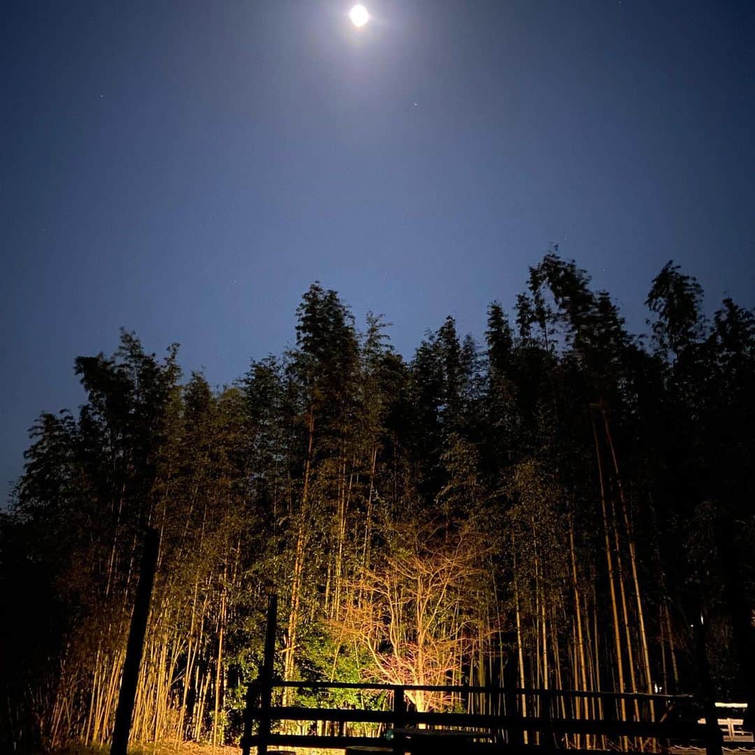工藤村正のインスタグラム：「Beautiful Full Moon from my old farmers house studio 🌕🌸」