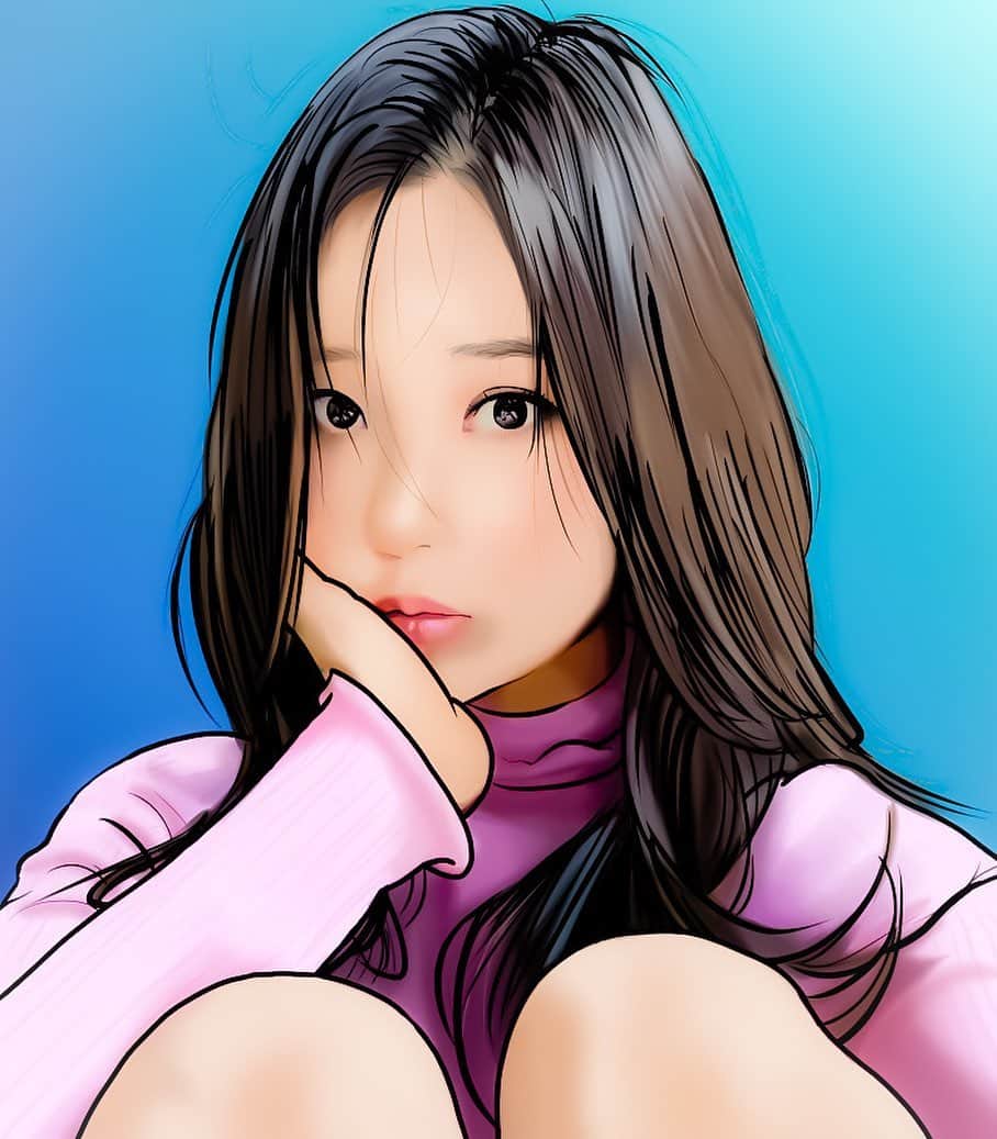 のインスタグラム：「『シン・ジェウン(신재은)さん(@zennyrt )』 #似顔絵 #イラスト #イラストレーション #韓国 #モデル #シンジェウン #신재은 #caricature #illustration #portrait #artwork #drawing #model #Korea #zenny」