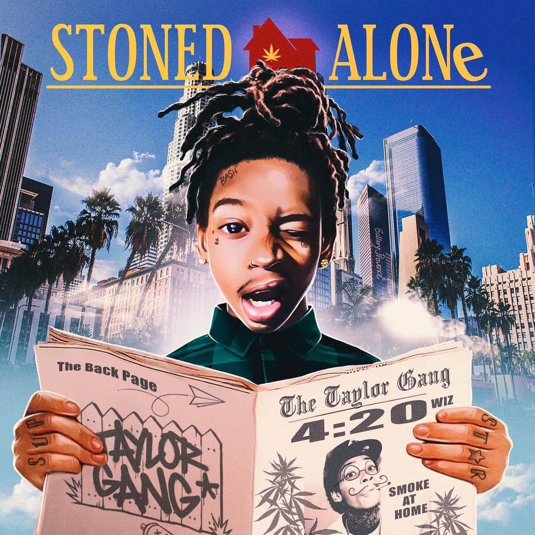 ウィズ・カリファのインスタグラム：「WATCH 👀 “STONED ALONE” THE WORLDWIDE SMOKE 💨 OUT on my IG LIVE EVERYDAY #taylorgang」