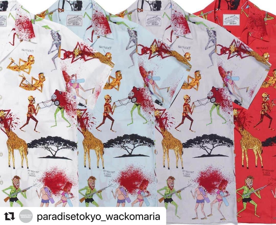 Daizo Yoshiokaのインスタグラム：「#Repost @paradisetokyo_wackomaria with @make_repost ・・・ NEW ARRIVAL 4/11(土)よりWACKO MARIA ONLINE STOREにて発売いたします。  WACKO MARIA直営店舗は11日(土)、12日(日)は臨時休業になります。  予定しておりました販売分は全てWACKO MARIA ONLINE STOREにて発売いたします。  #repost @wackomaria_guiltyparties ・・・ NASTY NECKFACE / WACKO MARIA HAWAIIAN SHIRT @nastyneckface  11/04/2020 #nastyneckface #neckface #wackomaria #guiltyparties」
