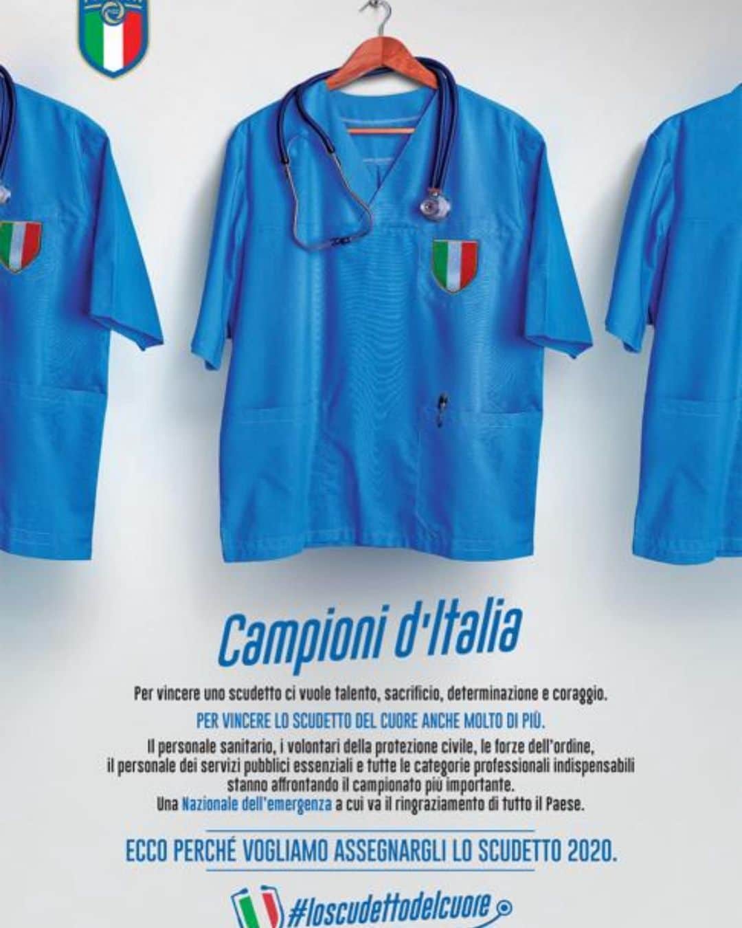 ロベルト・マンチーニのインスタグラム：「La FIGC e gli @azzurri vi ringraziano 💚❤️👏👏👏 #loscudettodelcuore」