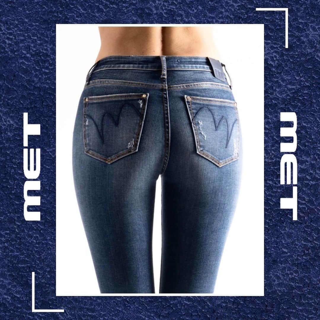 のインスタグラム：「Slim & comfy, wrap your silhouette with the glamorous style of M1-KATE-AC jeans! #MetIsBack #WeAreComing #NewCollection #StayTuned #DenimCollection #Details」
