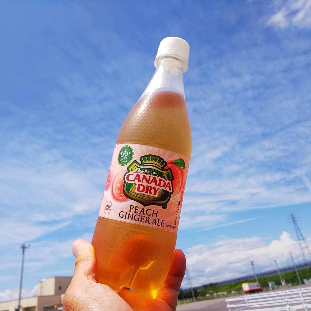 みながわゆみさんのインスタグラム写真 - (みながわゆみInstagram)「#イマソラ #青空 #快晴 #暑い #気持ち良い青空 #気持ち良いお天気 #飲み物 #ジンジャーエール #もも #ももとジンジャーエール」8月10日 12時49分 - nama.09.19